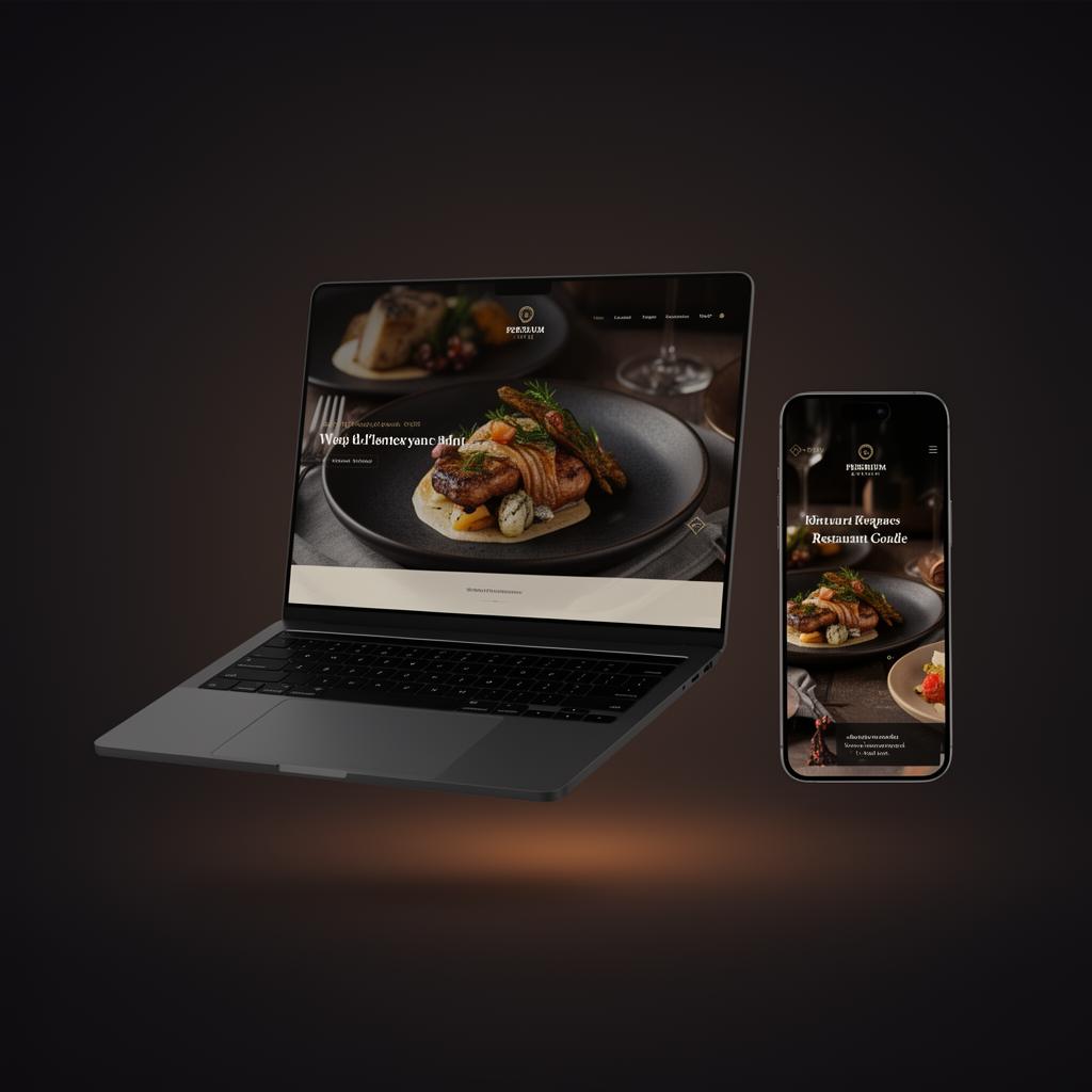 Modern restaurant website mockup